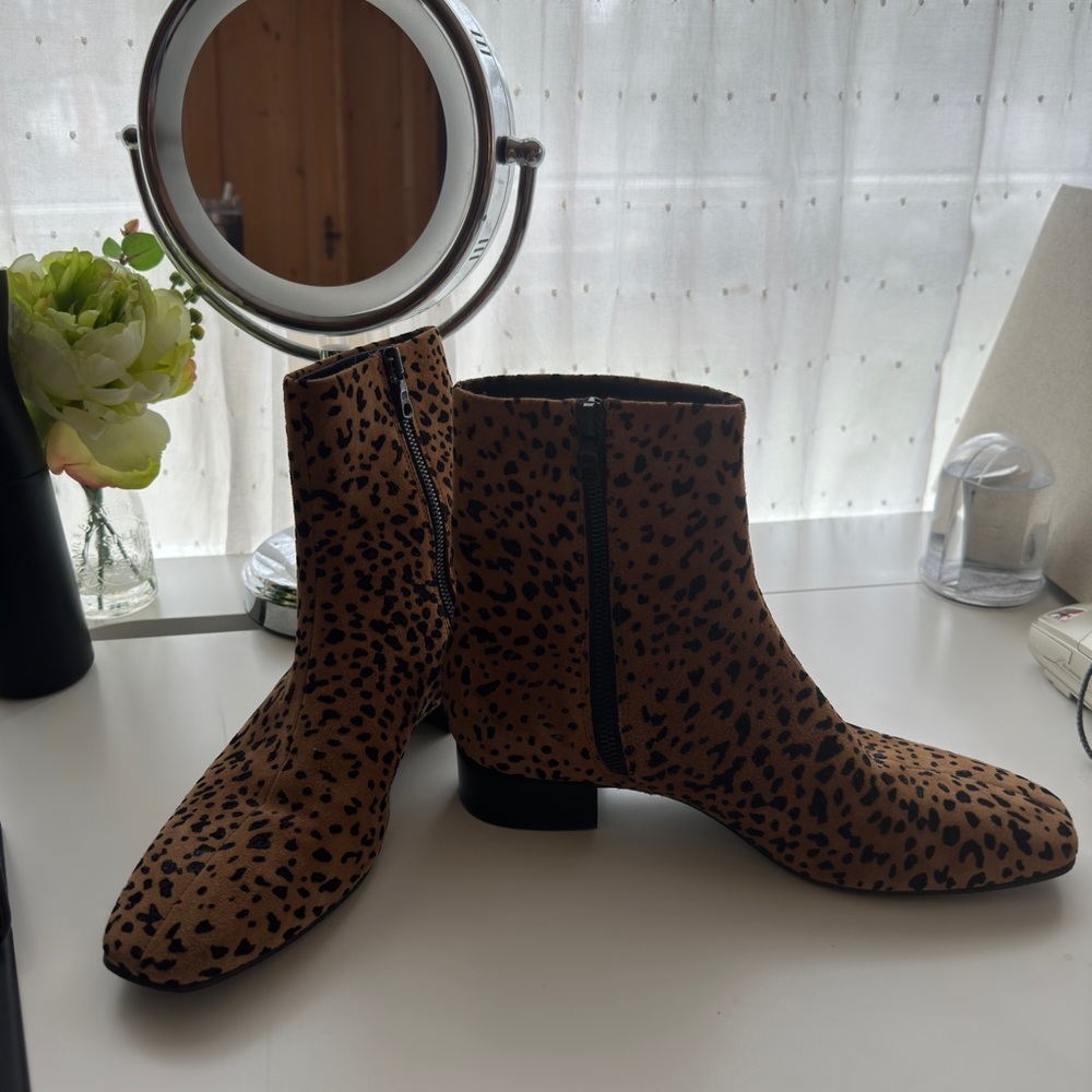 Rag & Bone Aslen Leopard Print Suede Boots - image 1